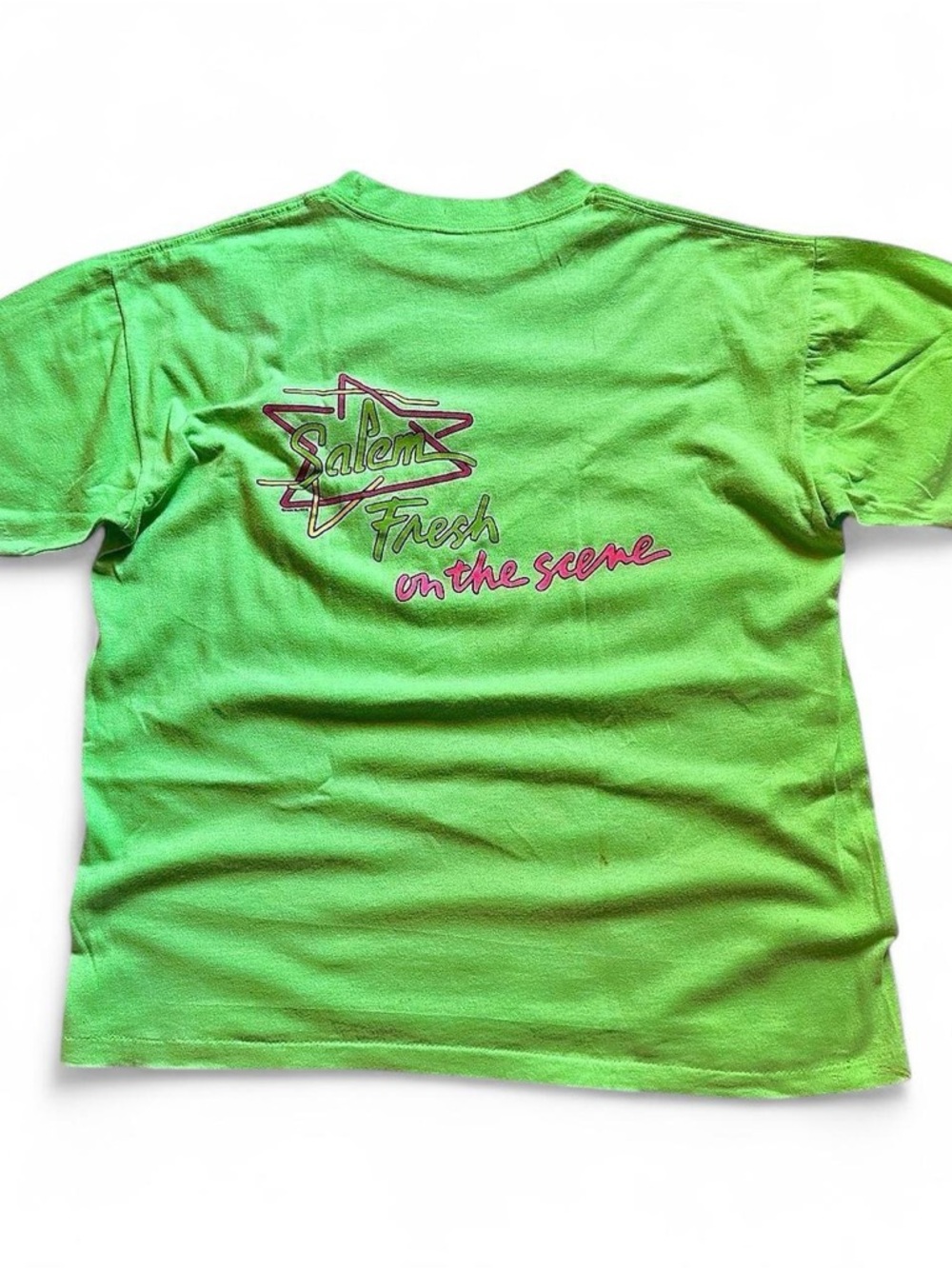Vintage 90s Salem Cigarettes Fresh On The Scene Neon Green Graphic T-Shirt XL